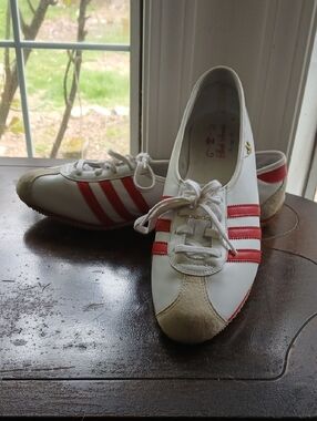 adidas White and Red Retro Low-Profile Sneakers